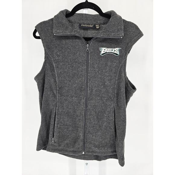 Dunbrooke Jackets & Blazers - Philadelphia Eagles NFL Football Womens Sz L Fleece Zip Up Vest Gray Embroidered